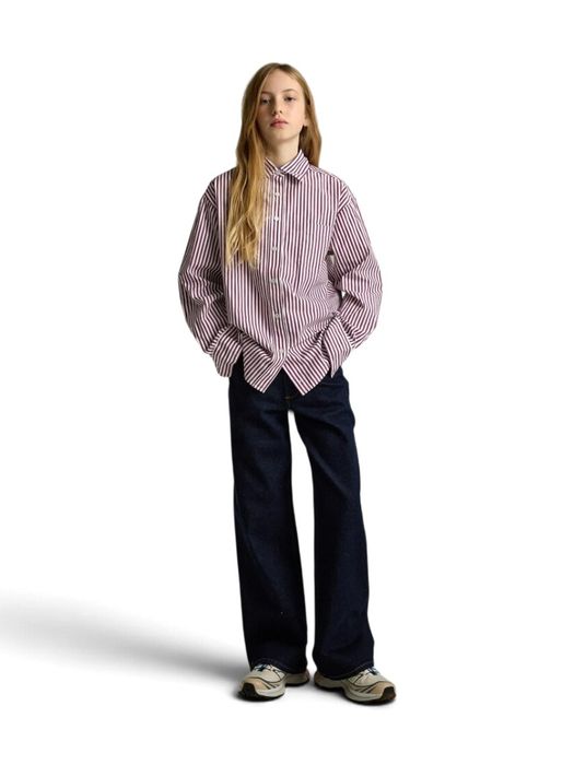 Donkerblauwe wide leg jeans Wanda Bellerose