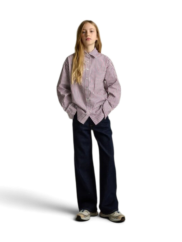 Donkerblauwe wide leg jeans Wanda Bellerose