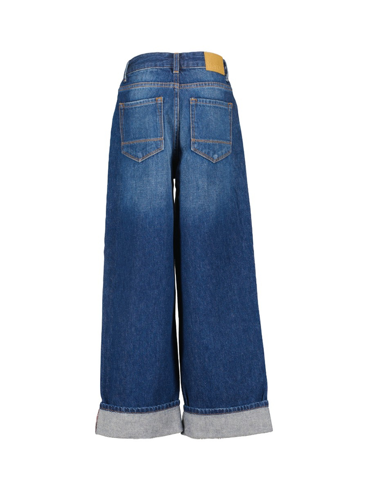 Blauwe jeans loose fit met omslag Patxi Bellerose Girls
