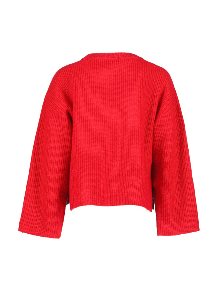 Rode sweater met wit detail aan de mouw Gorsy Bellerose 