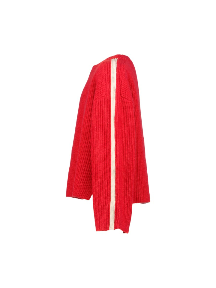 Rode sweater met wit detail aan de mouw Gorsy Bellerose 