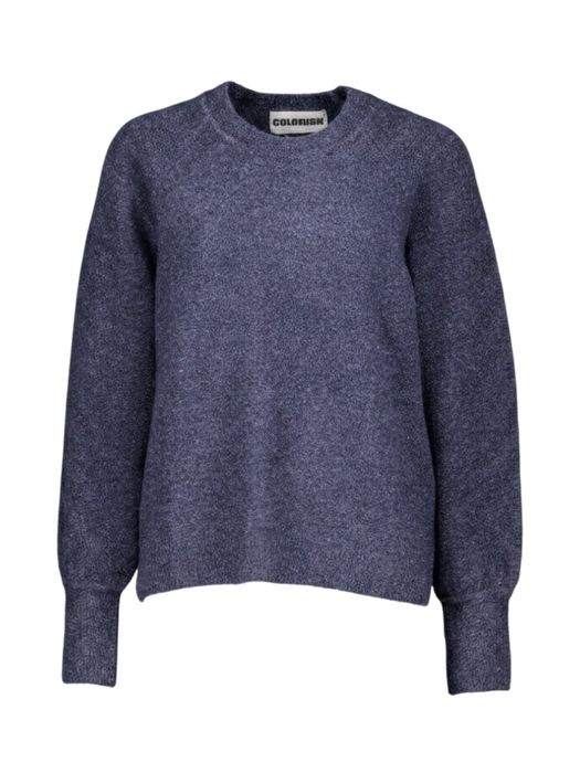 Donkerblauwe gebreide trui met ronde hals Zeta Colorush
