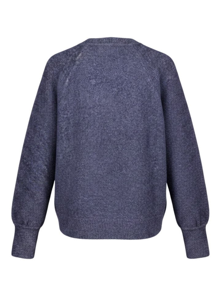 Donkerblauwe gebreide trui met ronde hals Zeta Colorush