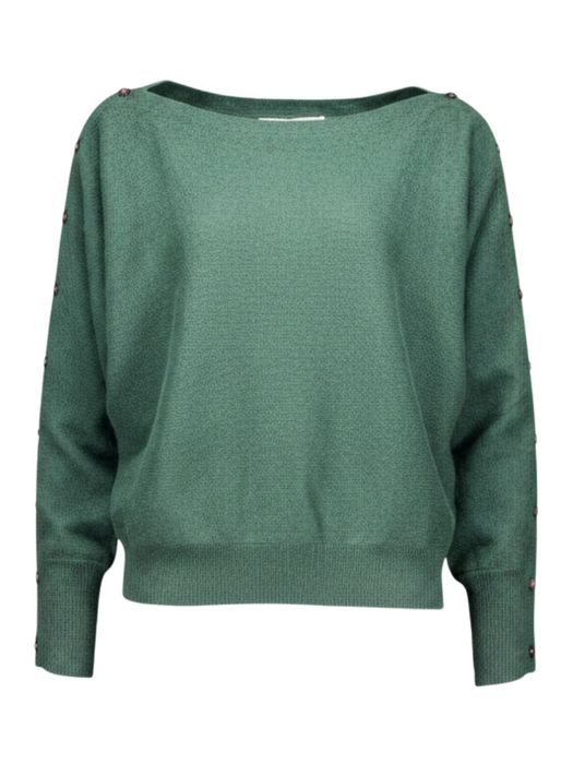 Donkergroene trui met boothals Bluebird Colorush