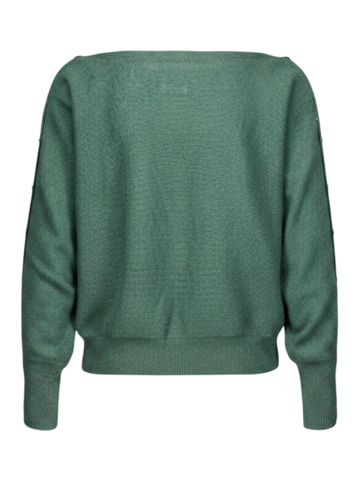 Donkergroene trui met boothals Bluebird Colorush