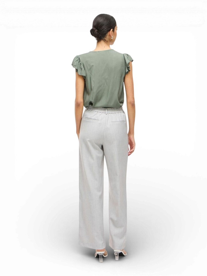 Grijze broek met hoge taille Vivarone Vila