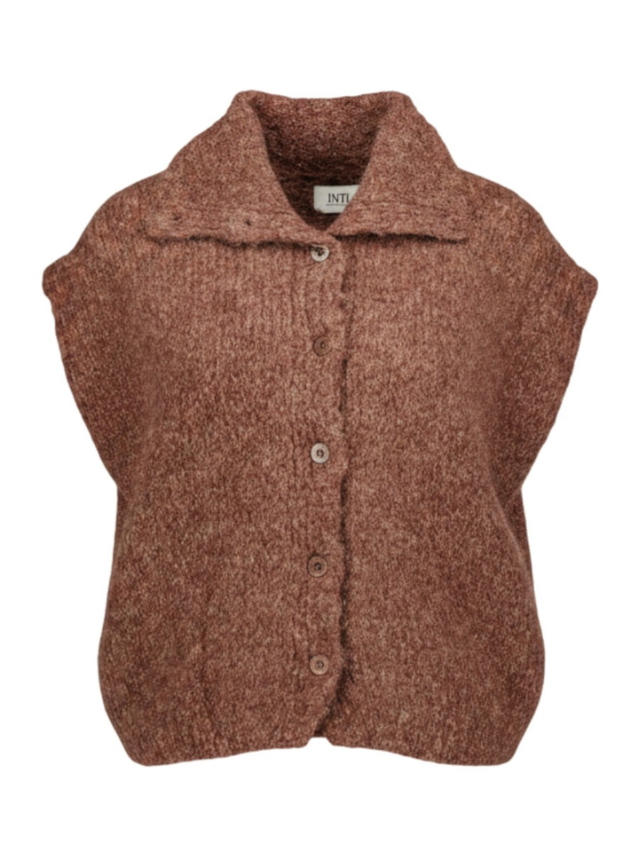 Cognackleurig cardigan Anabel Cuelo Inti