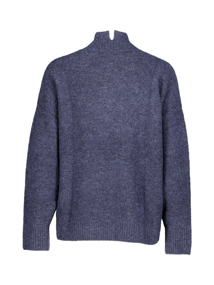 Donkerblauwe gebreide trui in merino wol Zeta Colorush