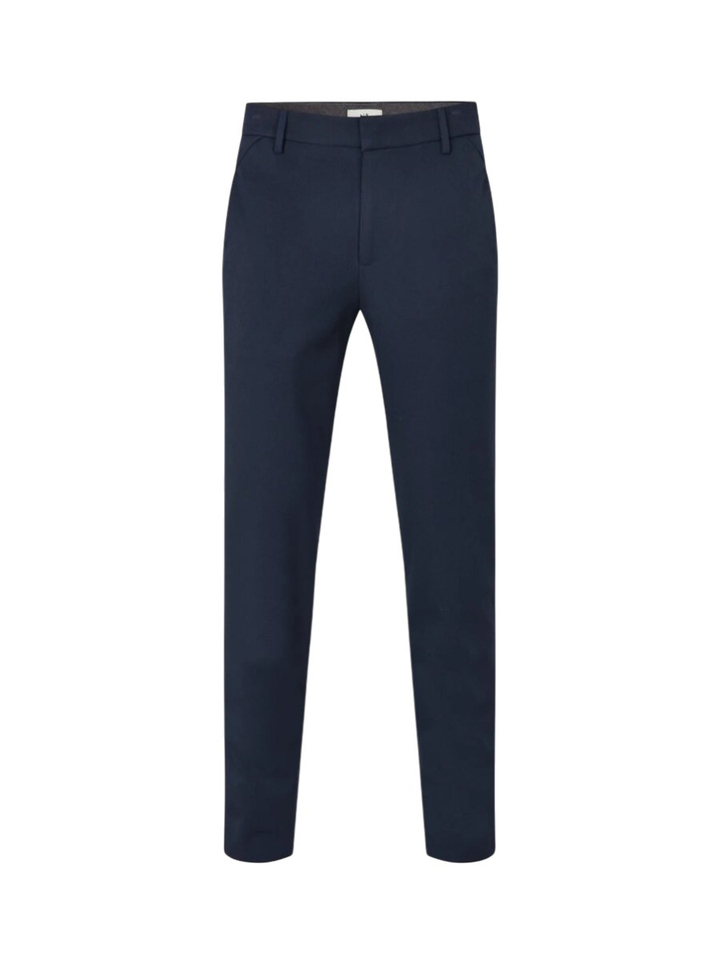 Donkerblauwe geklede broek Josh Plain 