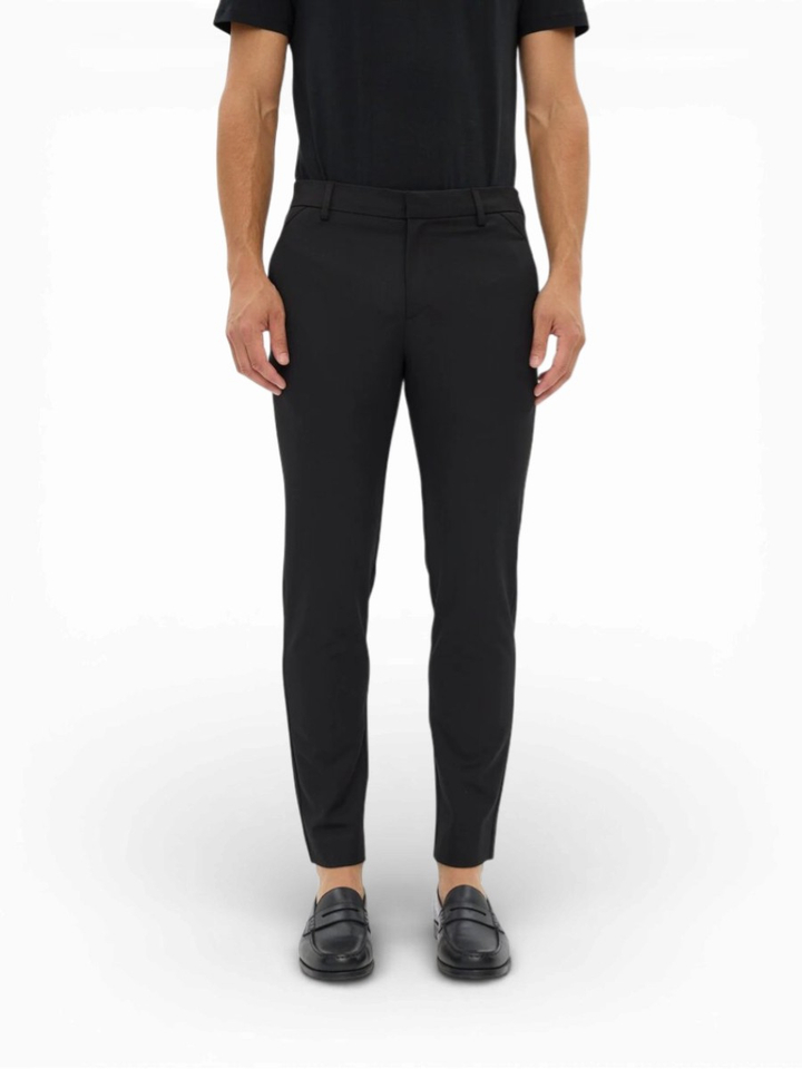 Donkerblauwe geklede broek Josh Plain 