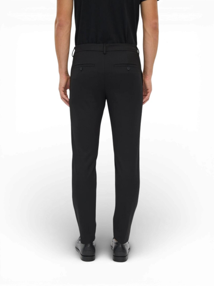 Donkerblauwe geklede broek Josh Plain 