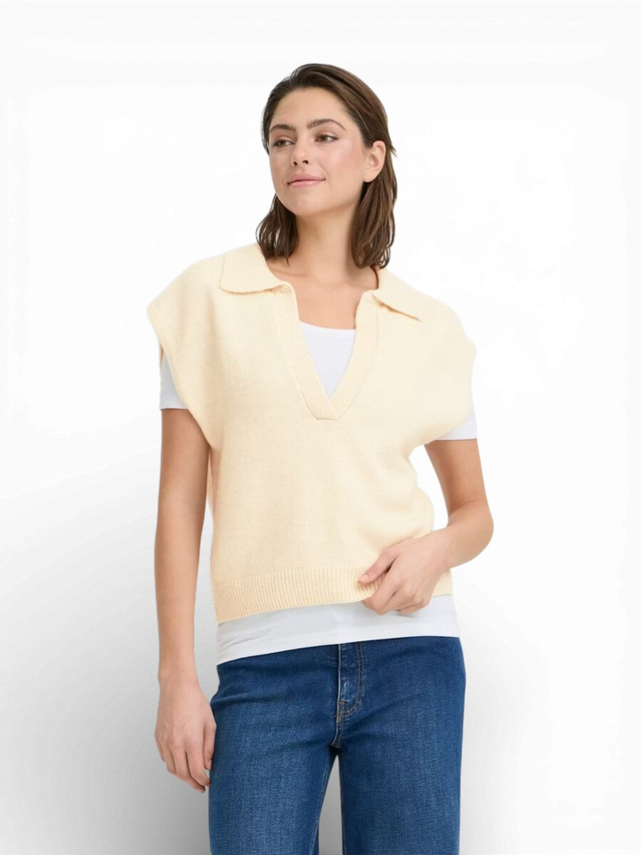 Beige debardeur met kraag Povoke Ichi