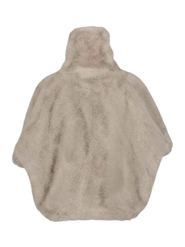 Beige jas in faux fur Pauline Milestone