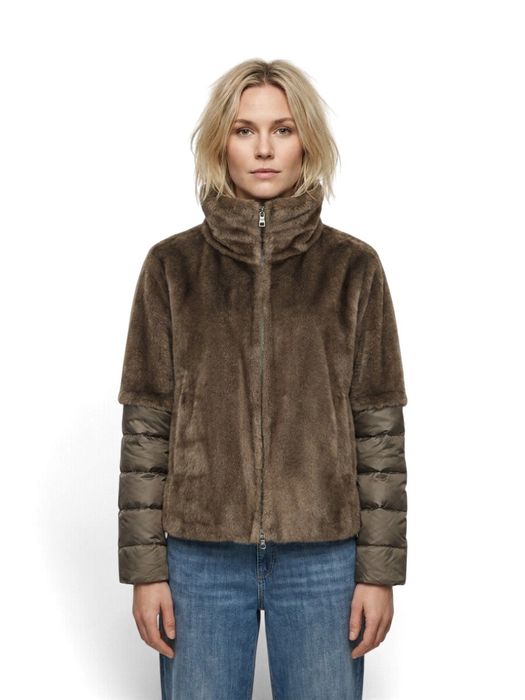 Bruine jas in faux fur Lorena Milestone