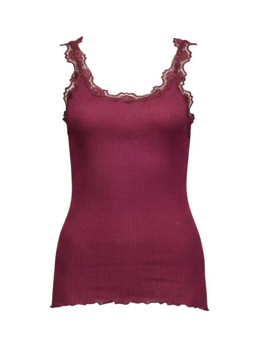 Bordeaux top met kant Rosemunde