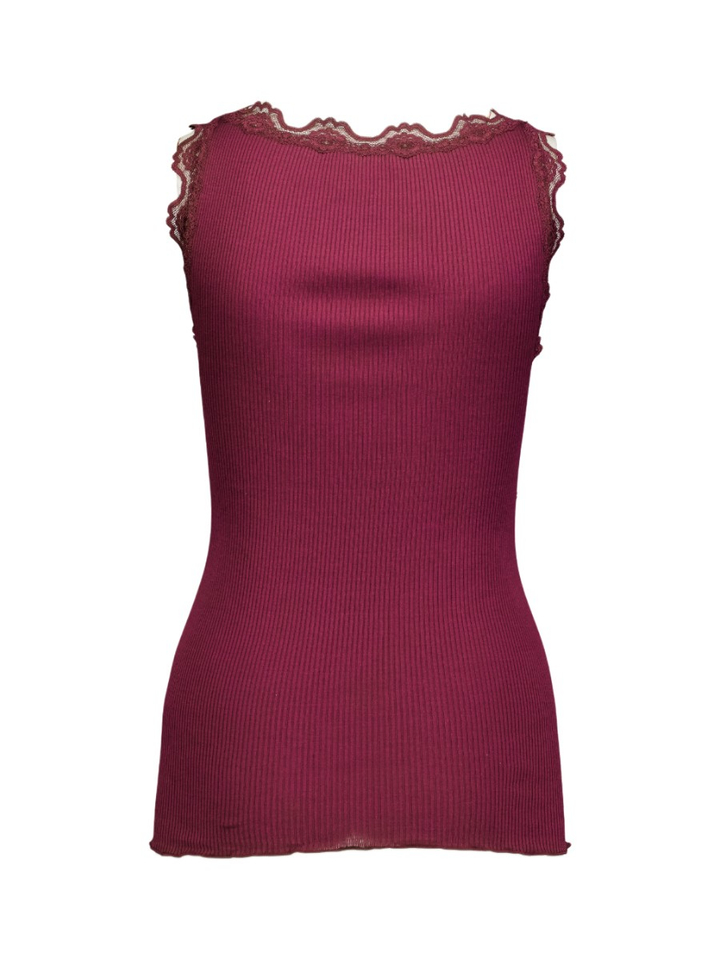 Bordeaux top met kant Rosemunde