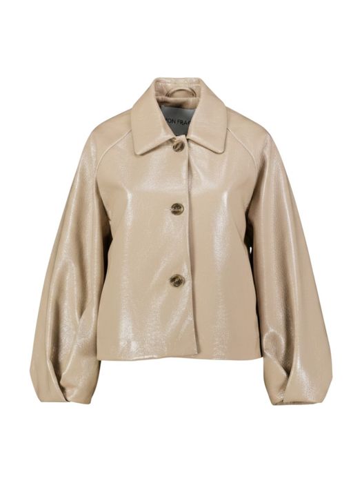 Beige jas in lederlook Ciel Mon Frax