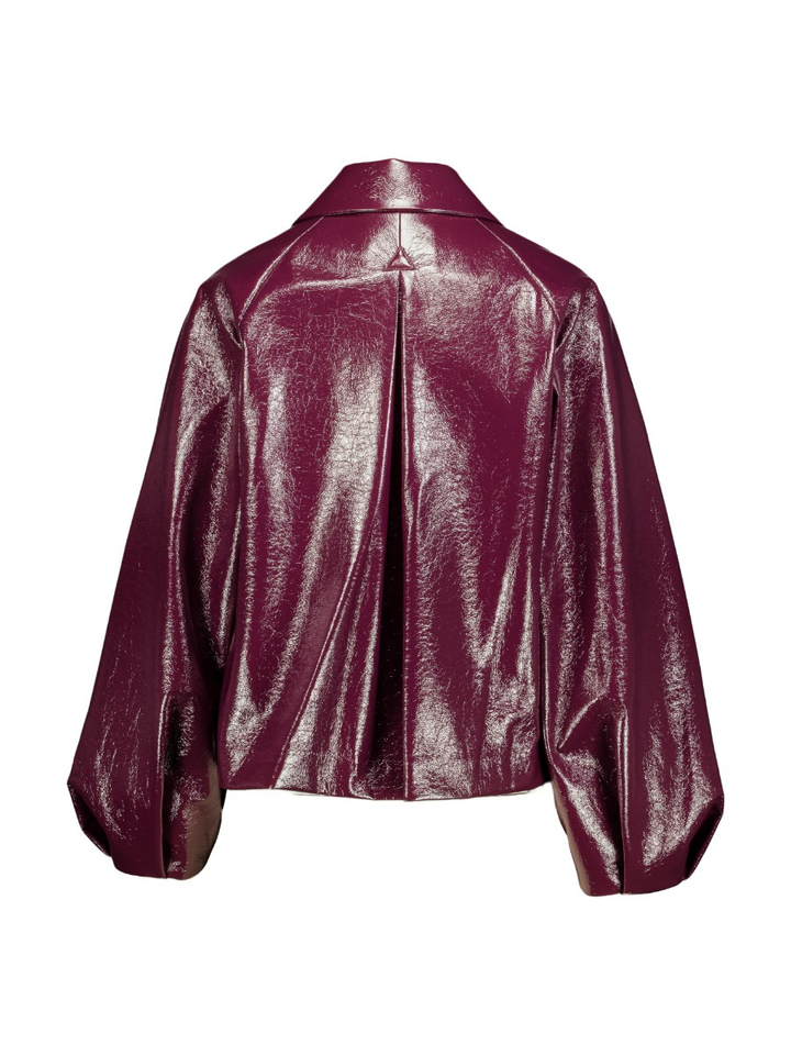 Aubergine kleurige jas in lederlook Ciel Mon Frac