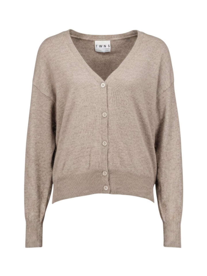Greige cardigan met knopen Aspen Twns