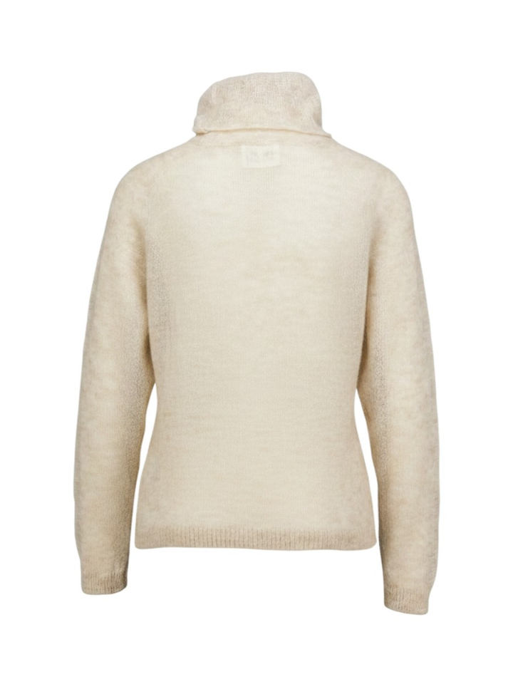 Beige fijne pull met rolkraag Kamea Twns