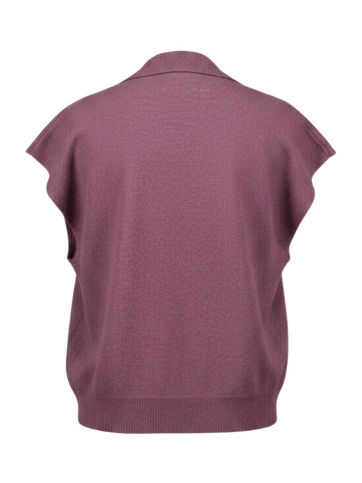 Bordeaux polo met kraag in merino wol Okaloosa Twns 