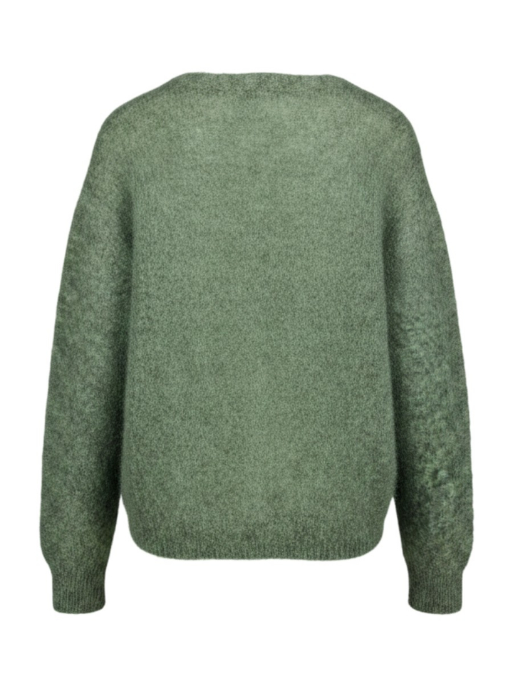 Kaki cardigan met knopen in mohair Malia Twns