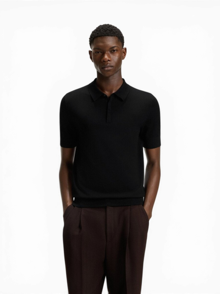 Zwarte polo met korte mouwen Hugo Boss