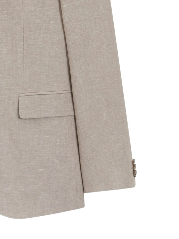 Beige 3-delig kostuum van katoen en linnen Hugo Boss 