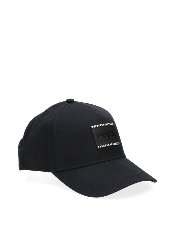 Zwarte katoenen pet met logo Hugo Boss
