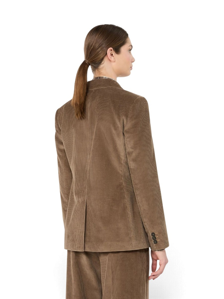 Beige double-breasted blazer van velours Katanga