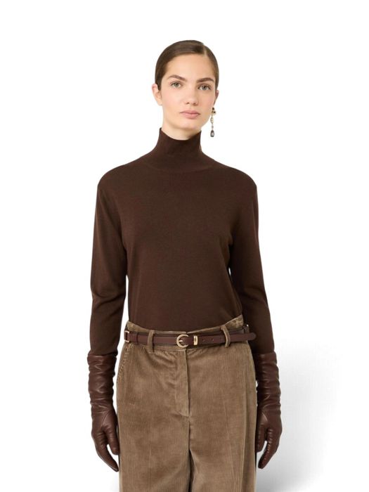 Donkerbruine pull met rolkraag Kiku Max Mara Weekend
