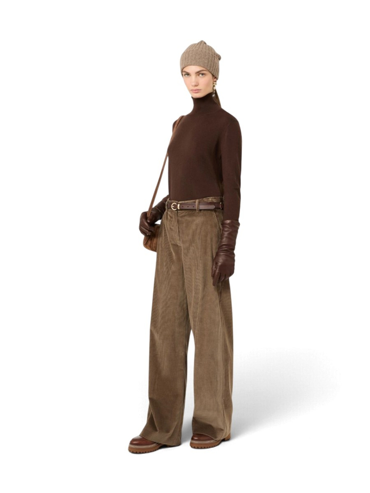 Donkerbruine pull met rolkraag Kiku Max Mara Weekend