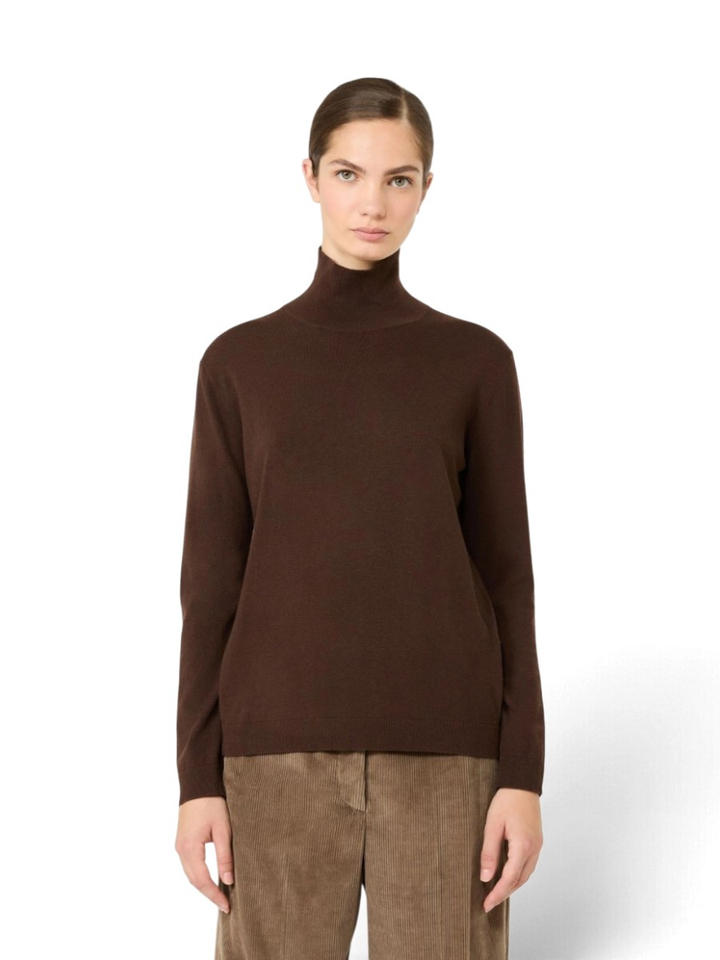 Donkerbruine pull met rolkraag Kiku Max Mara Weekend