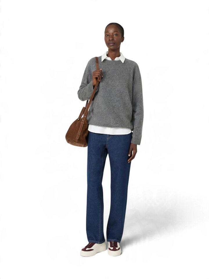 Grijze gebreide trui in wol en kasjmier mix Eco Max Mara