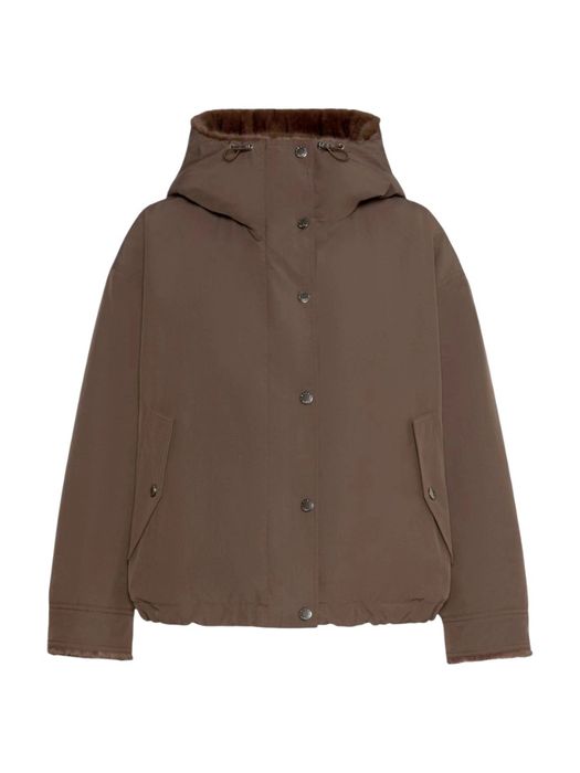 Bruine omkeerbare jas van imitatiebont Zanna Max Mara Weekend