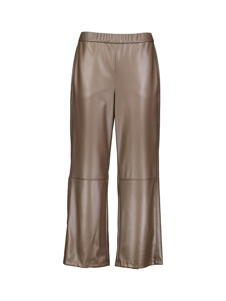 Bruine broek in leatherlook Ode MM