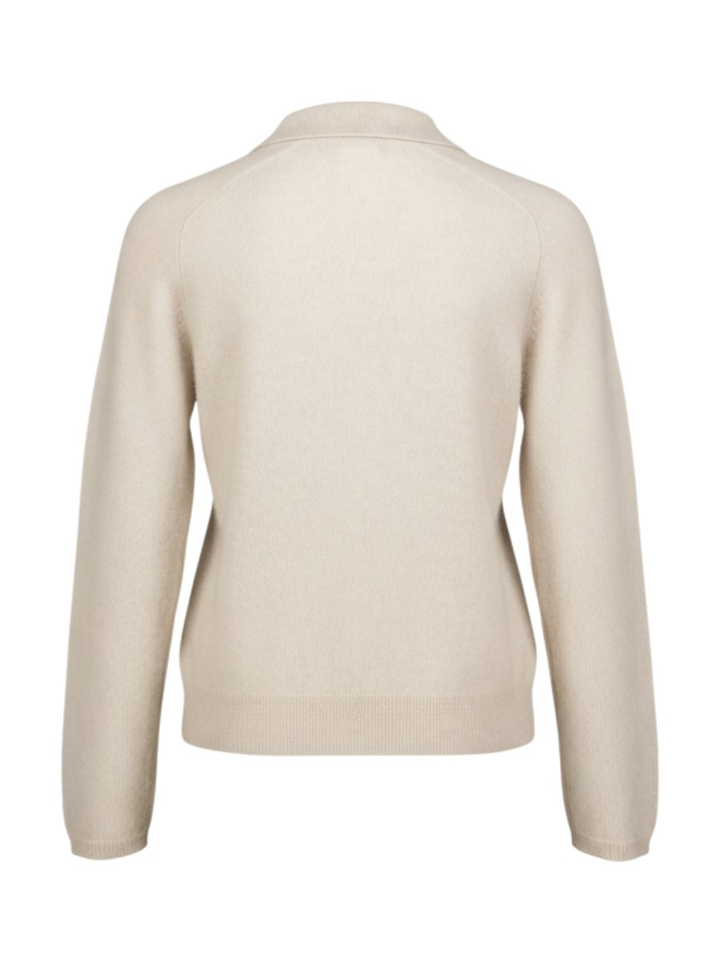 Ecrukleurige polo met lange mouwen Cellula MM 