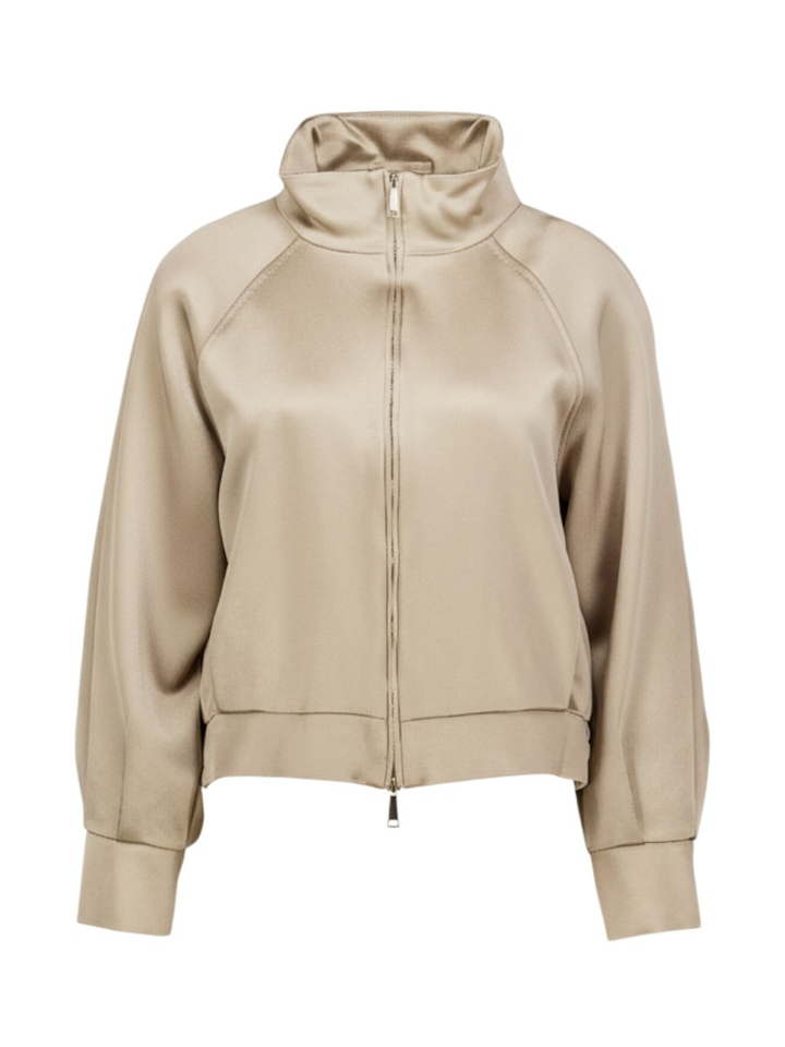 Beige bomberjack in soepele lederlook met raglanmouwen Beato Marella