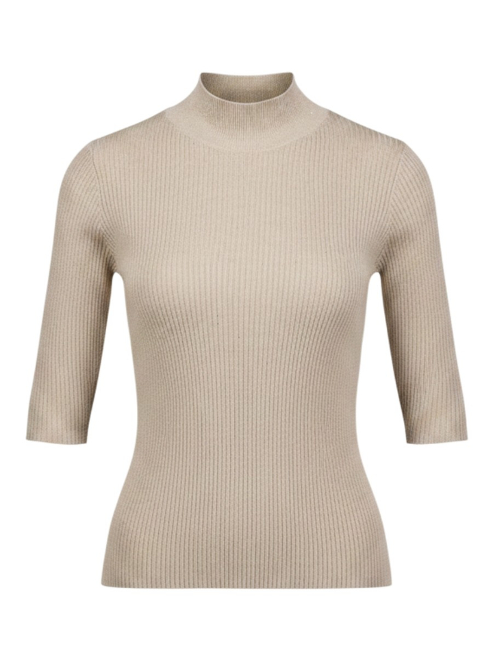 Beige fijne aansluitende pull met glitterdetail Gallo Marella 