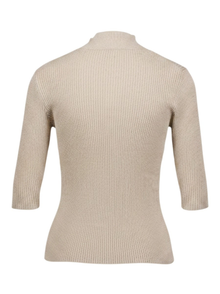 Beige fijne aansluitende pull met glitterdetail Gallo Marella 