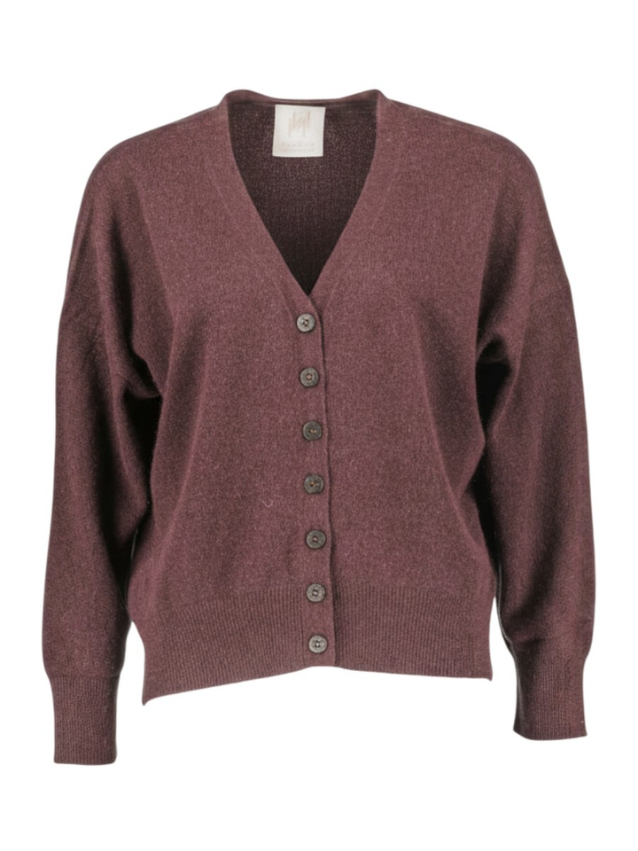 Auberginekleurige gilet met knopen Marella