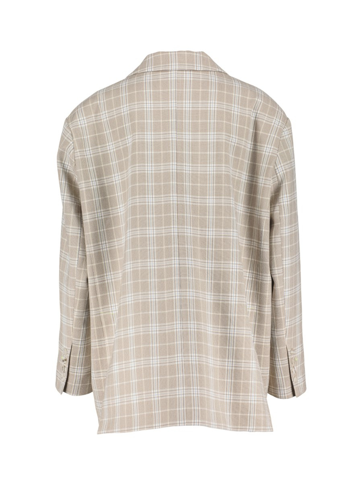 Beige oversized blazer met ruitmotief Imperial 