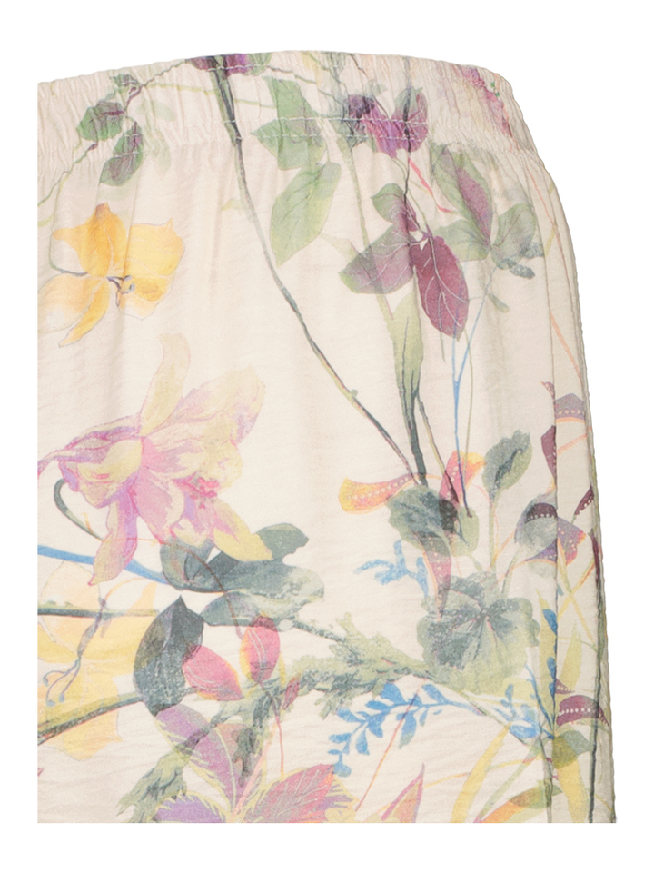 Beige broek in bloemenprint met elastiek Imperial
