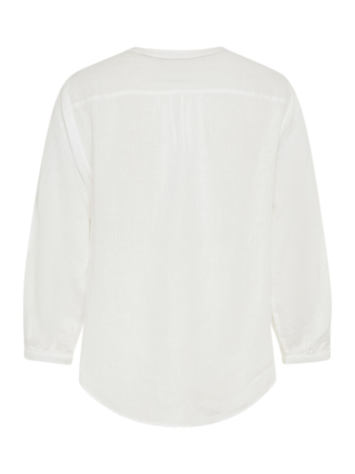 Witte linnen bloes met broderie detail Brax 