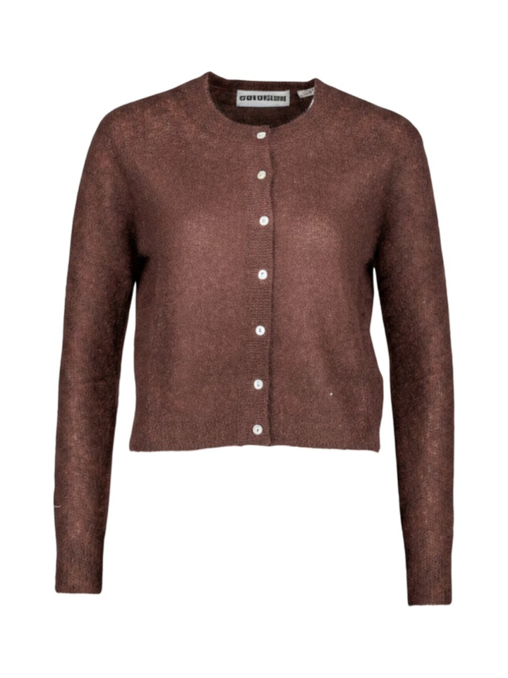Donkerbruine cardigan in kasjmier Amara Malou Colorush