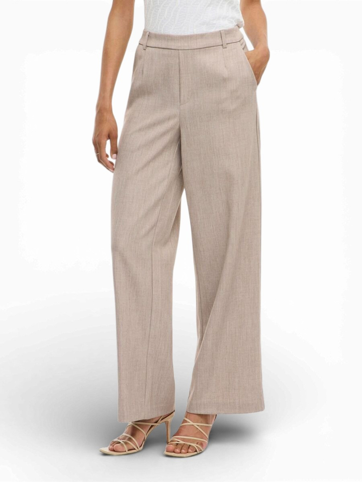 Beige geklede broek Vivarone Vila