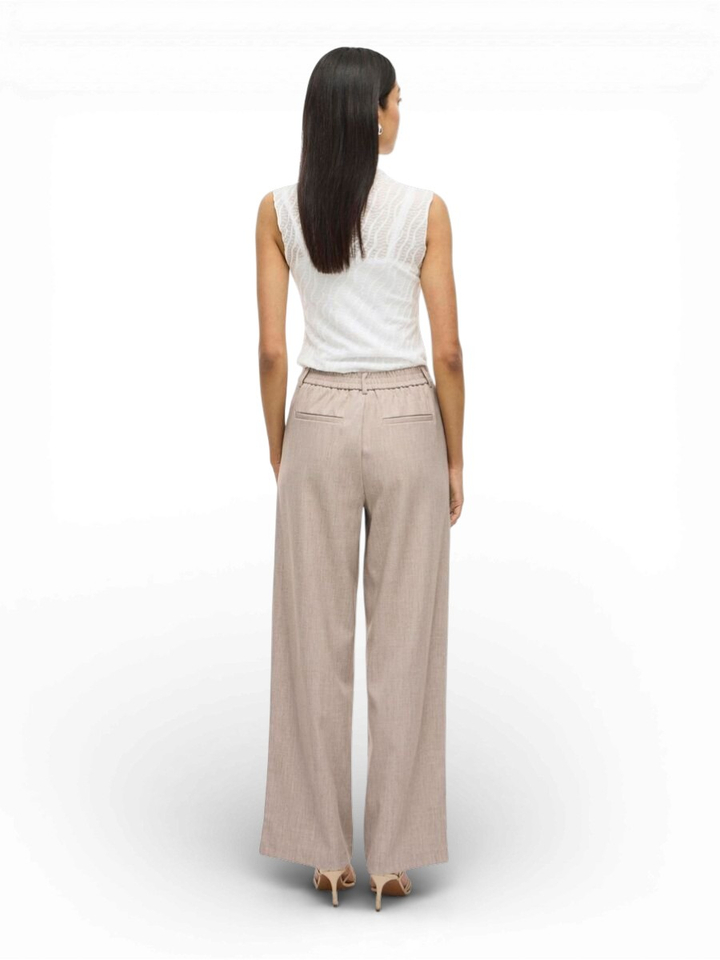 Beige geklede broek Vivarone Vila