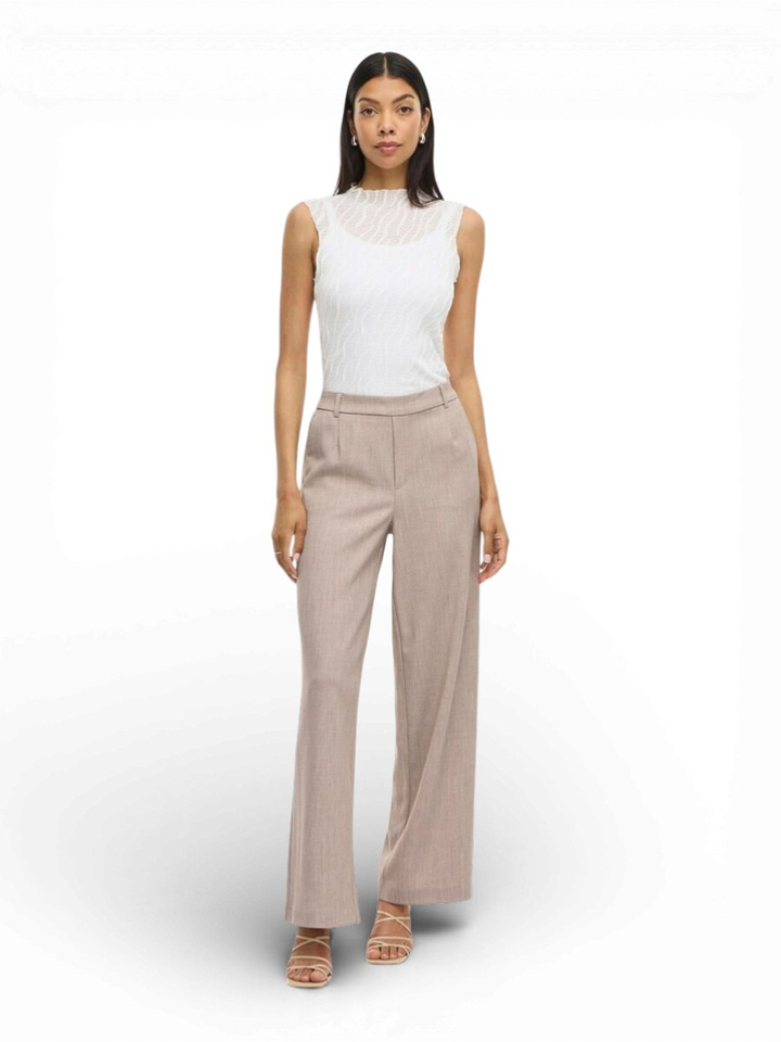 Beige geklede broek Vivarone Vila