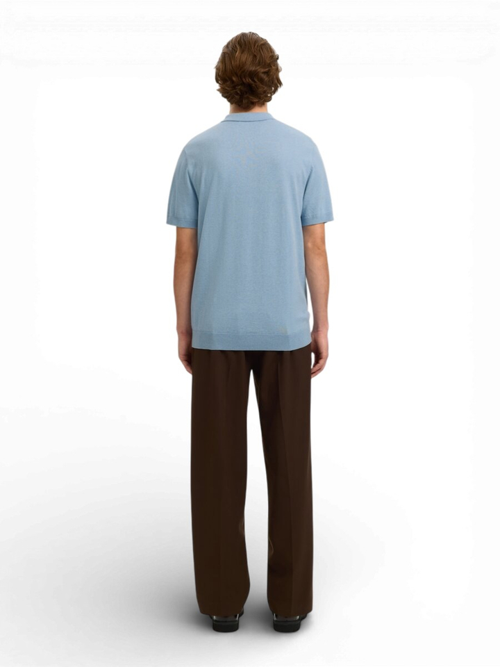 Lichtblauwe katoenen polo Selected