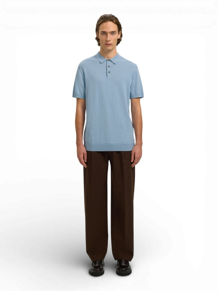 Lichtblauwe katoenen polo Selected